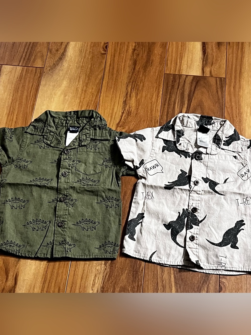 12M Dinosaur button down tees